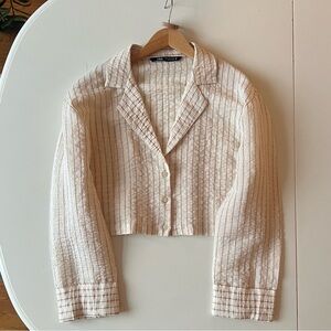 Cream Striped Blouse